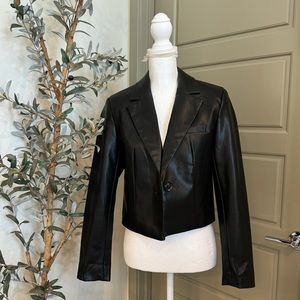 Tahari faux leather jacket